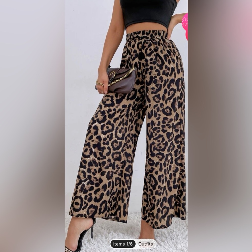 Cheetah print dress pants